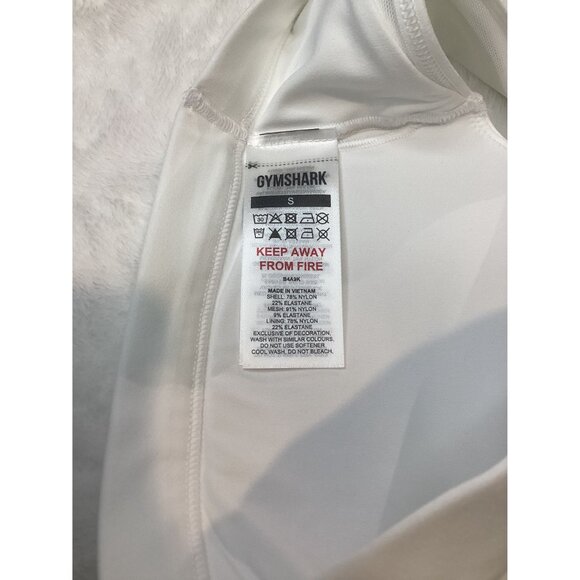 Gymshark White Crossover Sports Bra S Lightweight & Breathable With Pads - Picture 7 of 8